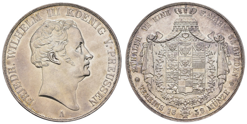 Doppeltaler, 1839, Friedrich Wilhelm III., AKS 9, J. 64, kl. Rf. und Kr., vz.