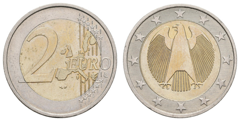 2 Euro, o.J. (2002), ohne Mzz., mit "drehenden" - radial ausgerichteten Sternen,...