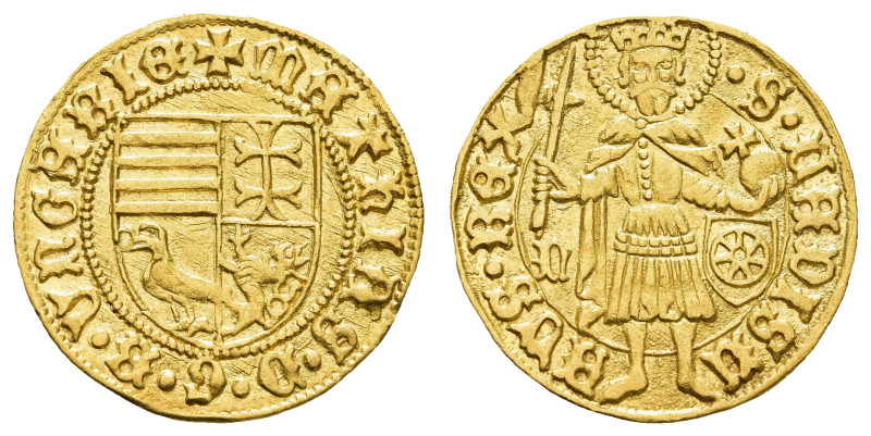 Goldgulden (3,48g), o.J. (1465-1470), Matthias Corvinus, Nagybanya, Fb. 20, Husz...