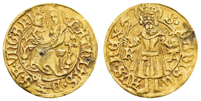 Goldgulden (3,51g), o.J. (1472-1478), Matthias Corvinus, Kremnitz, Fb. 22, Husza...