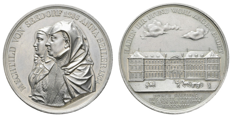 Schweiz, Bern, Zinnmedaille (45,44 g, 51,3 mm), o. J. (1818), von S. Burger, auf...