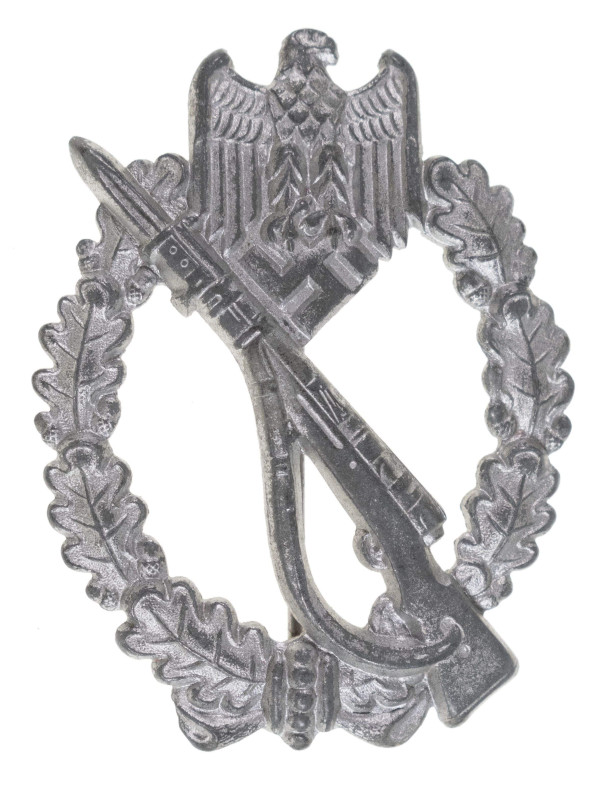 Infanterie-Sturmabzeichen in Silber, Feinzink versilbert, Hohlprägung, OEK 3890/...