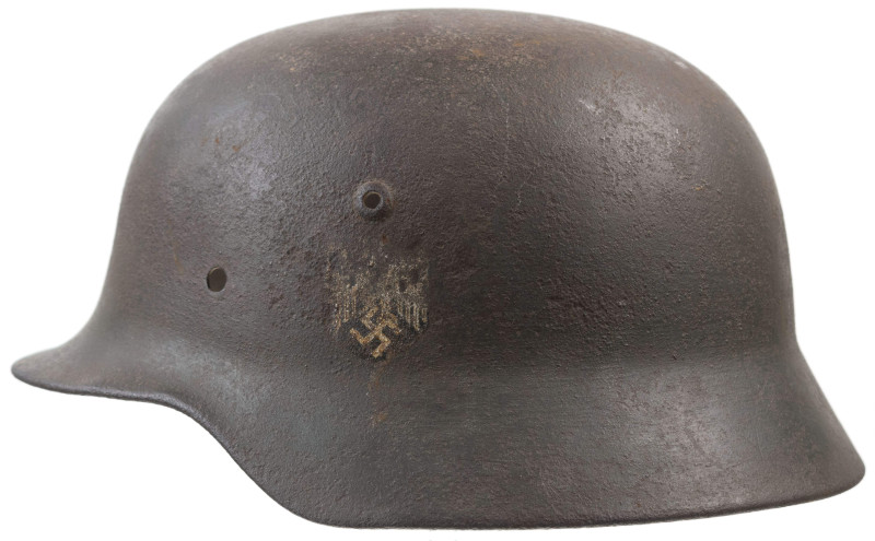 Wehrmacht Heer, Stahlhelm M35 mit beiden Emblemen, ehemals feldgraue Lackierung,...