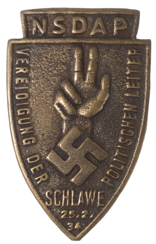 Abzeichen NSDAP, Schlawe "Vereidigung der Politischen Leiter 25.2.34", Metall, T...