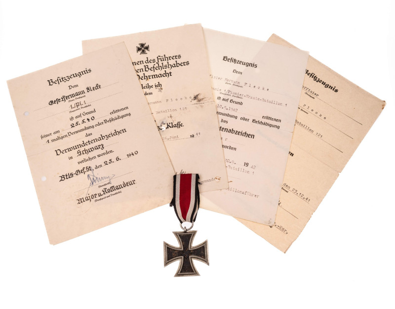 Nachlass eines Unteroffiziers mit Eisernes Kreuz 1939 2. Klasse, Verleihungsurku...