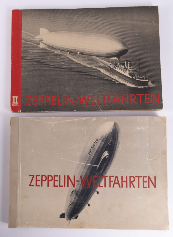 3x Sammelbilderalbum, "Zeppelin-Weltfahrten" Band 1 und 2 und "Adolf Hitler", au...