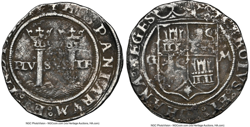 Charles & Johanna "Late Series" 2 Reales ND (1542-1548) G-M VF Details (Environm...