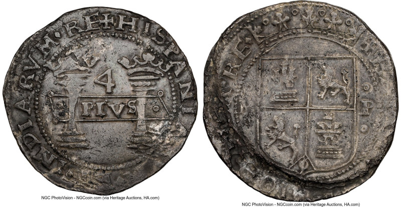 Charles & Johanna "Early Series" 4 Reales ND (1541-1542) M-P XF Details (Environ...