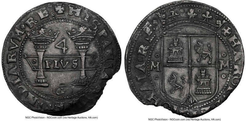 Charles & Johanna "Early Series" 4 Reales ND (1542-1548) M-G AU Details (Environ...