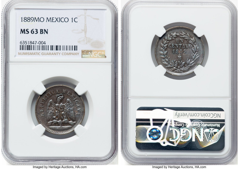 Republic Centavo 1889-Mo MS63 Brown NGC, Mexico City mint, KM391.6. HID098012420...