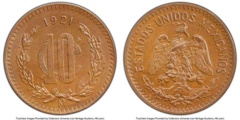 Estados Unidos 10 Centavos 1921-Mo MS64 Brown PCGS, Mexico City mint, KM430. HID...