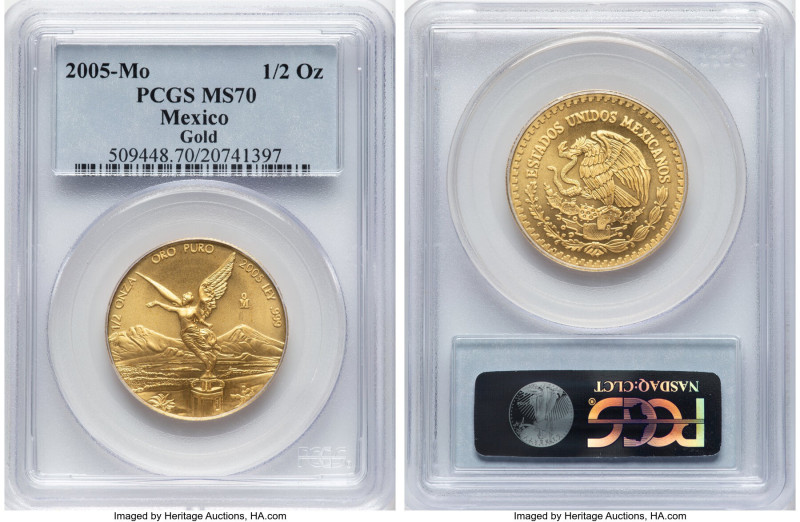 Estados Unidos gold 1/2 Onza 2005-Mo MS70 PCGS, Mexico City mint, KM674. HID0980...