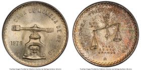 Estados Unidos silver Onza 1979-Mo MS67 PCGS, Mexico City mint, KM-M49b.3. Type 3. A superior Gem peppered with pastel tone. Tied with one other for t...