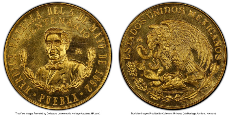 Estados Unidos gold "Battle of Puebla" Medal ND (1962)-Mo MS67 PCGS, Mexico City...