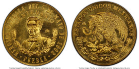 Estados Unidos gold "Battle of Puebla" Medal ND (1962)-Mo MS67 PCGS, Mexico City mint, Grove-801. 29mm. 17.41gm. Issued on the centenary of the Battle...