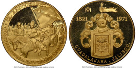 Estados Unidos gold "Independence - 150th Anniversary" Medal 1971-Mo MS65 Deep Prooflike NGC, Mexico City mint, Grove-1109. 38mm. 41.70gm. Mintage: 20...