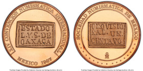 Mexican Numismatic Society brass Specimen "Oaxaca Centavo of 1915" Medal 1987-Mo SP67 Red PCGS, Mexico City mint. HID09801242017 © 2024 Heritage Aucti...