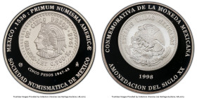 Mexican Numismatic Society silver Specimen "Cuauhtemoc 5 Pesos" Medal 1998-Mo SP69 PCGS, Mexico City mint. HID09801242017 © 2024 Heritage Auctions | A...