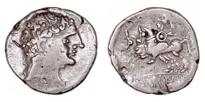 Monedas de la Hispania Antigua
Icalcuscen, Zona S.E. de la Península 
Denario....
