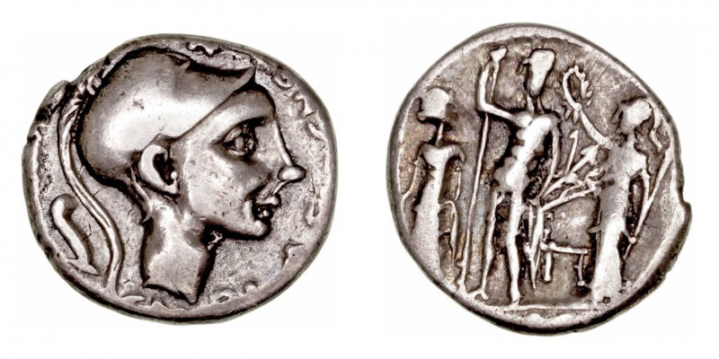 República Romana
Cornelia
Denario. AR. (112-111 a.C.). A/Cabeza de Escipión el...