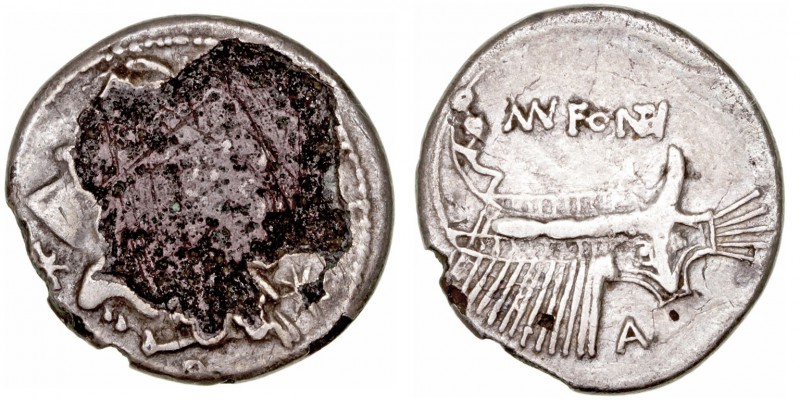 República Romana
Fonteia
Denario. AR. (114-113 a.C.). Forrado. A/Cabezas acola...