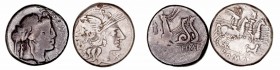 República Romana
Lotes de Conjunto
Denario. AR. Lote de 2 monedas. MBC- a BC.