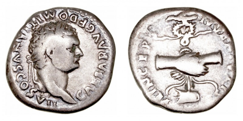Imperio Romano
Domiciano
Denario. AR. (81-96). R/PRINCEPS IVVENTVTIS. Manos en...