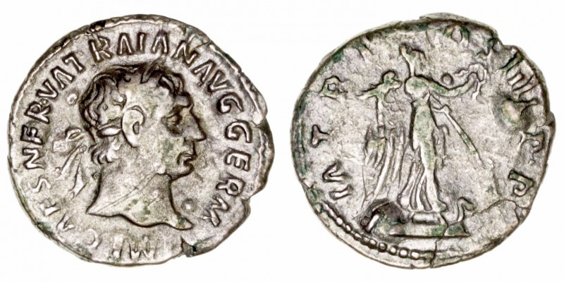 Imperio Romano
Trajano
Denario. AR. (98-117). R/P.M. TR. P. COS. IIII P.P. Vic...