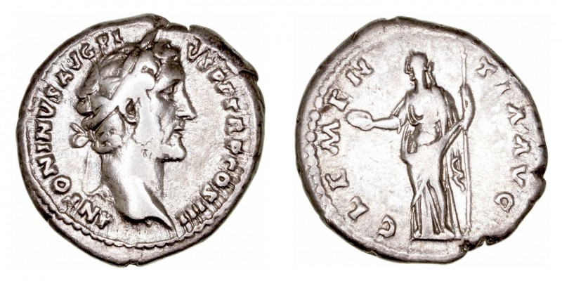 Imperio Romano
Antonino Pío
Denario. AR. (138-161). R/CLEMENTIA AVG. 3.03g. RI...