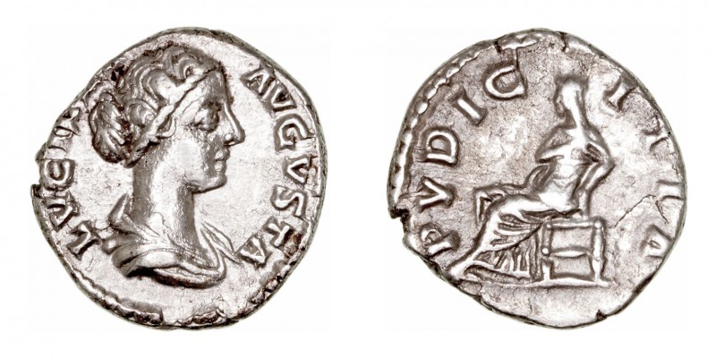 Imperio Romano
Lucila, esposa de L. Vero
Denario. AR. R/PVDICITIA. 2.69g. RIC....