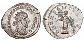 Imperio Romano
Trajano Decio
Antoniniano. VE. (249-251). R/ABVNDANTIA AVG. 4.55g. RIC.10. Punto de verdín en reverso. EBC-/MBC.