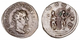 Imperio Romano
Trajano Decio
Antoniniano. VE. (250-251). R/PANNONIAE. Las dos Pannonias estantes. 4.11g. RIC.21. Manchita en reverso. MBC/MBC-.