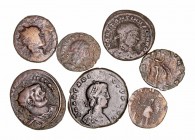 Imperio Romano
Lotes de Conjunto
AE. Lote de 7 monedas. Bajo imperiales de pequeño módulo. BC a RC.