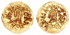 Monedas Visigodas
Suintila
Tremis. AV. Eliberri. (621-631). A/Busto de frente, alrededor +SVIIVIAR. R/Busto de frente, alrededor +PIVSEIIBER. 1.38g....