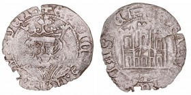 Monedas Medievales
Corona Castellano Leonesa
Enrique IV
1/2 Cuartillo. VE. Toledo. Busto de frente coronado y T bajo el castillo. Gráfila circular ...