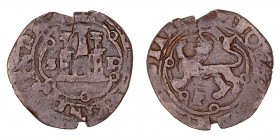 Monarquía Española
Carlos I
4 Maravedís. AE. Santo Domingo. s/f. Con S-P en anv. y F bajo el león. 3.81g. Cal.73. BC.