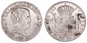 Monarquía Española
Fernando VII
20 Reales. AR. Madrid SR. 1823. Tipo 'cabezón'. 27.02g. Cal.517. Alguna manchita del tiempo en reverso, por lo demás...