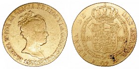 Monarquía Española
Isabel II
80 Reales. AV. Barcelona PS. 1838. 6.69g. Cal.53. BC-.