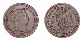 Monarquía Española
Isabel II
5 Céntimos de Real. AE. Segovia. 1855. 1.96g. Cal.612. MBC.