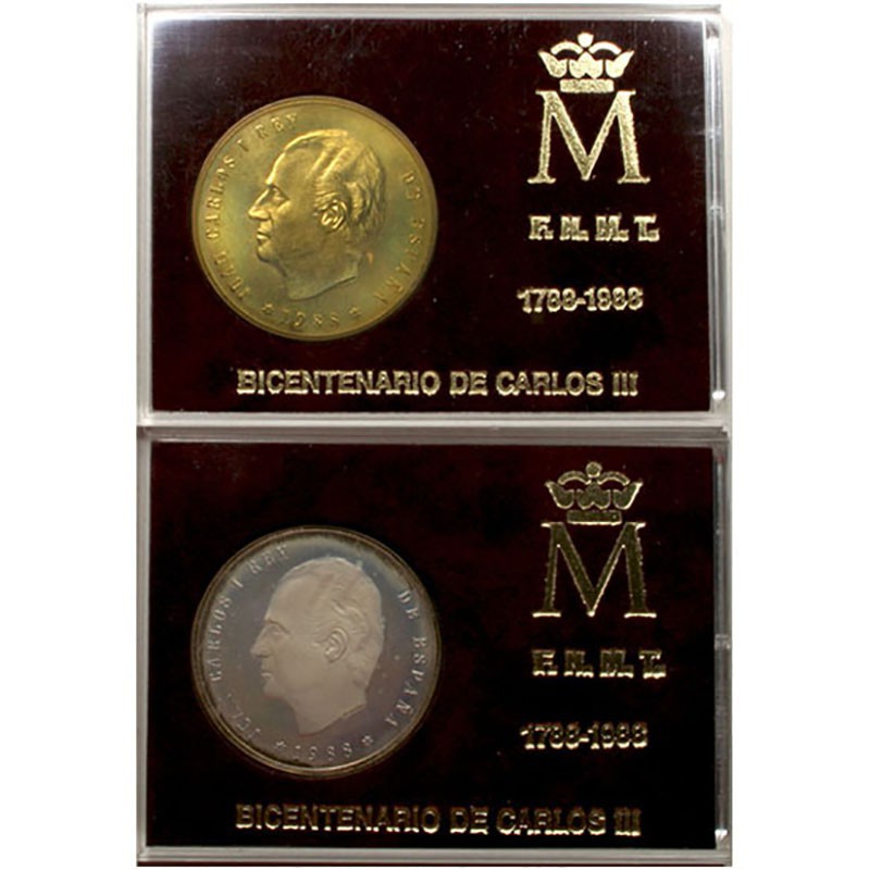 La Peseta
Juan Carlos I
Medalla. Bicentenario Carlos III. Set de dos medallas....