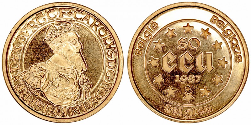 Monedas Extranjeras
Bélgica 
50 Ecu. AV. 1987. Emperador Carlos. 17.31g. 30.00...