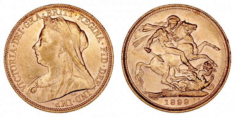 Monedas Extranjeras
Gran Bretaña Victoria
Soberano. AV. 1899 S. 8.00g. KM.13. ...