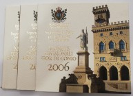 Monedas Extranjeras
San Marino 
Euroset 2006. Serie de 9 valores, incluye moneda en plata de 5 Euro. Lote de 3 carteras. FDC.