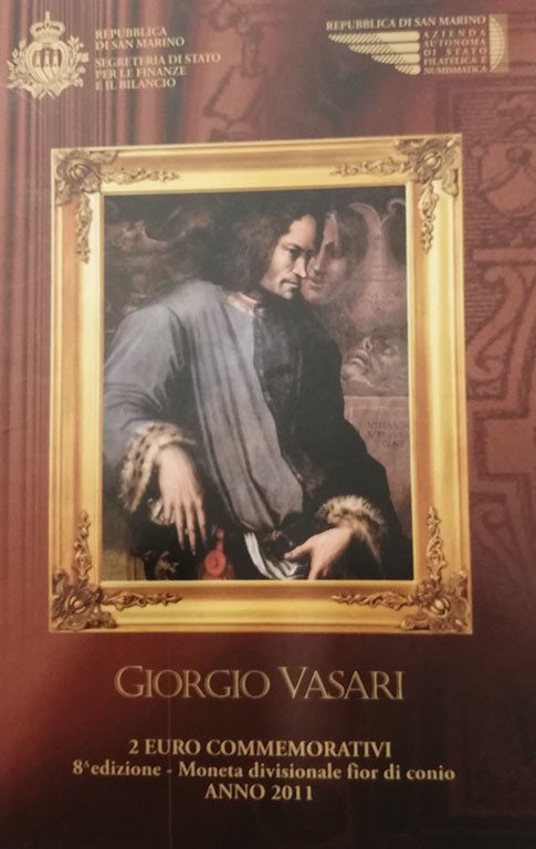 Monedas Extranjeras
San Marino 
2 Euro. Cuproníquel. 2011. Giorgio Vasari. Est...