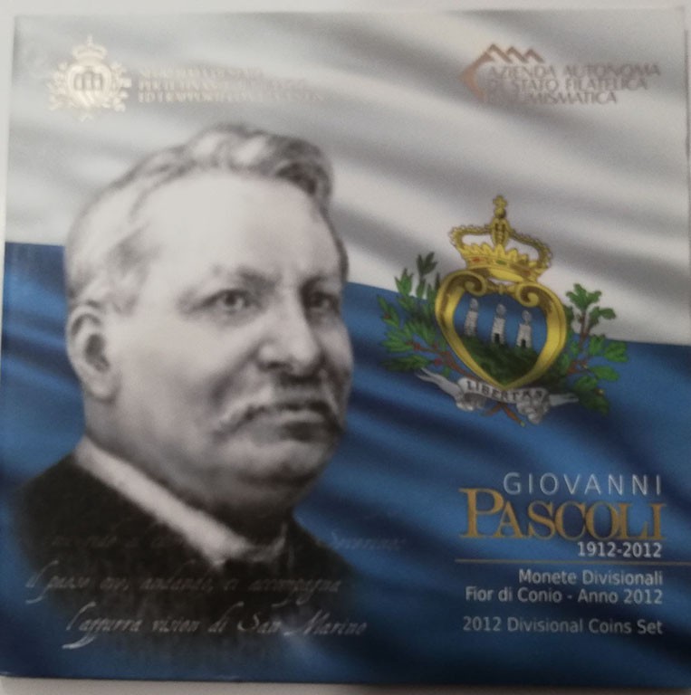 Monedas Extranjeras
San Marino 
Euroset 2012. G. Pascoli. Serie de 9 valores, ...