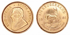 Monedas Extranjeras
Sudáfrica 
1/4 Krugerrand. AV. 1981. 8.51g. KM.106. SC-.
