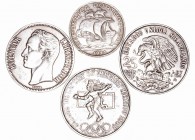 Monedas Extranjeras
Lotes de Conjunto
AR. Lote de 4 monedas. Méjico 25 Pesos 1968 (2), Portugal 10 Escudos 1955 y Venezuela Bolivar 1935. MBC a MBC-...