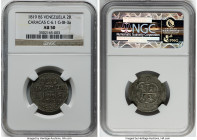 Caracas. Provincial 2 Reales 1819-BS AU50 NGC, Caracas mint, KM-C6.1. Ferdinand VII Royalist issue. A classic early Venezuela type that will be of sig...