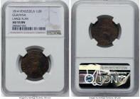 Guayana. Provincial 1/2 Real 1814 AU55 Brown NGC, KM-C41.1. Large Flan. HID09801242017 © 2024 Heritage Auctions | All Rights Reserved