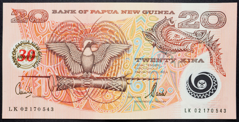 Papua New Guinea 20 Kina 2003
P# 27, N# 329637; # LK 02170543; UNC